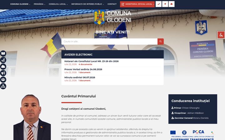 Capture d'écran de comunaglodeni.ro