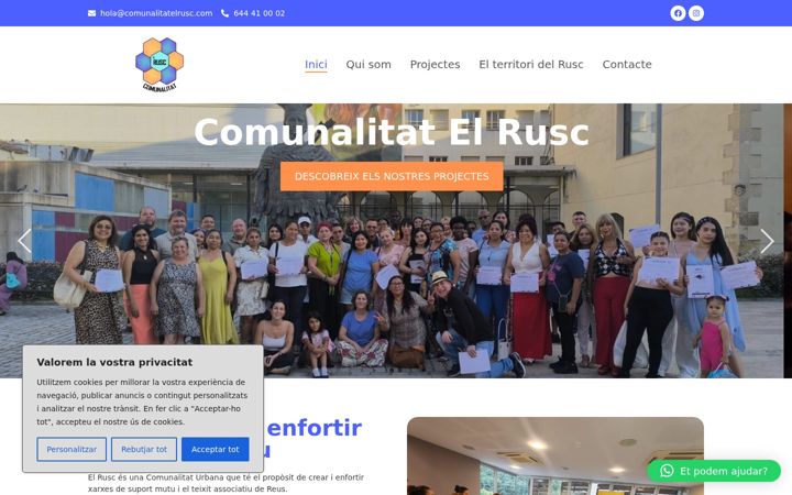 Screenshot of comunalitatelrusc.com