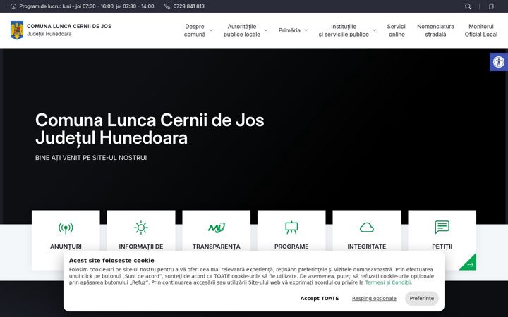 Capture d'écran de comunaluncacerniidejos.ro