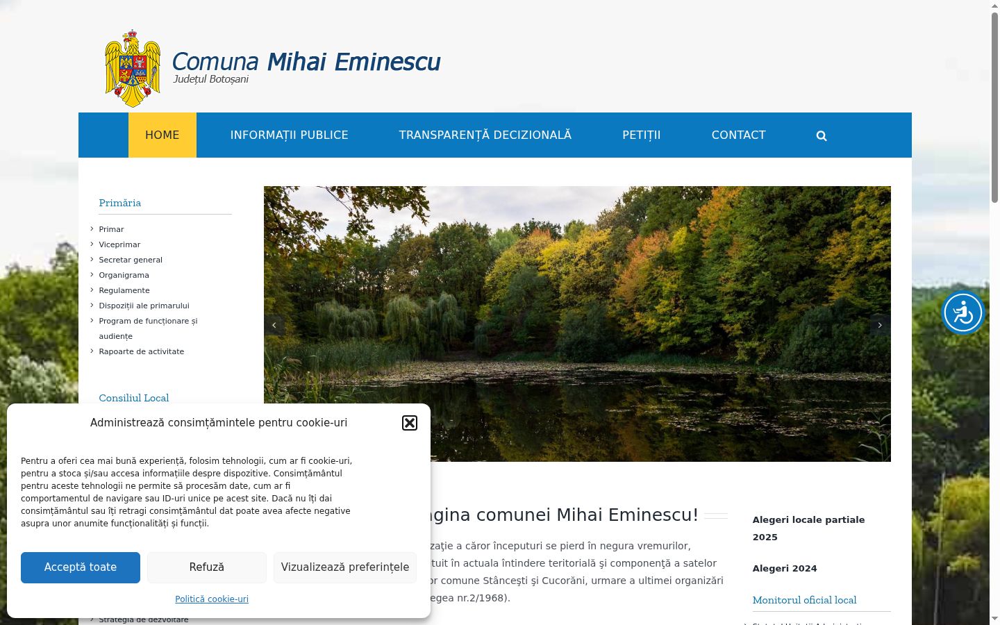 Screenshot of the consent banner shown before any interaction