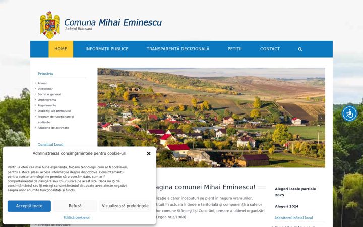 Screenshot of comunamihaieminescu.ro