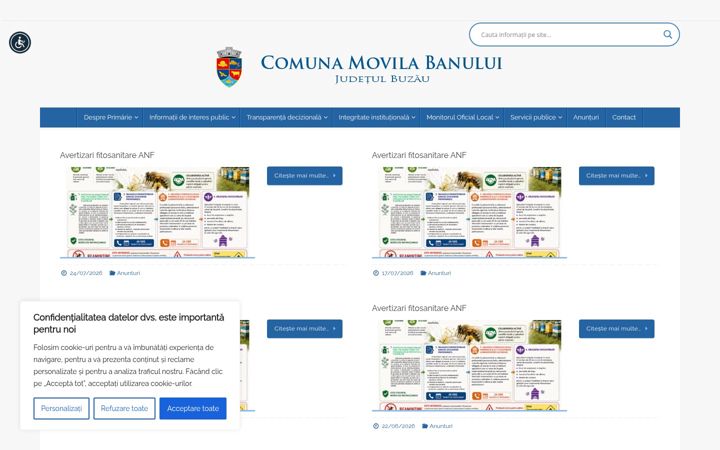 Capture d'écran de comunamovilabanului.ro