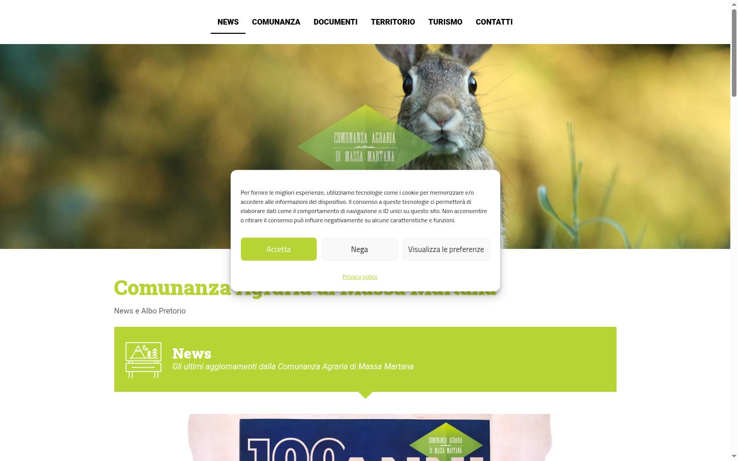 Screenshot tal-banner tal-kunsens muri qabel kwalunkwe interazzjoni