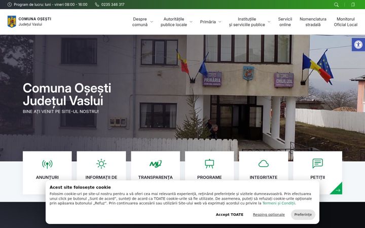 Screenshot of comunaosesti.ro