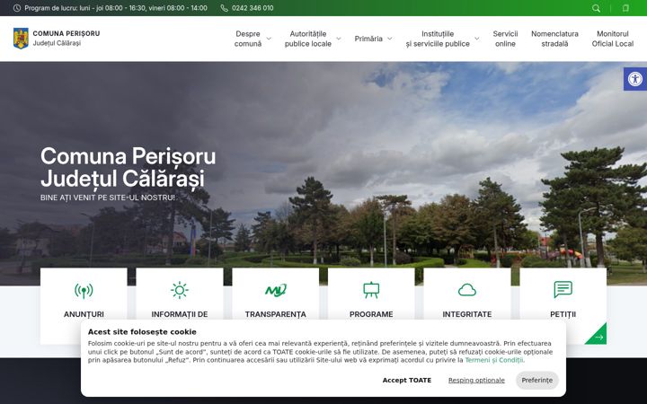 Screenshot of comunaperisoru.ro