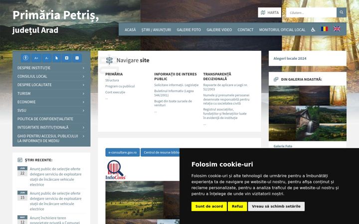 Screenshot of comunapetris.ro