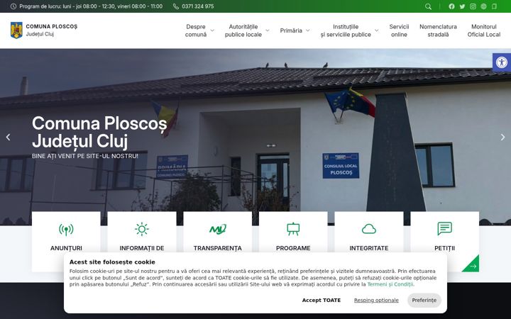 Screenshot of comunaploscos.ro