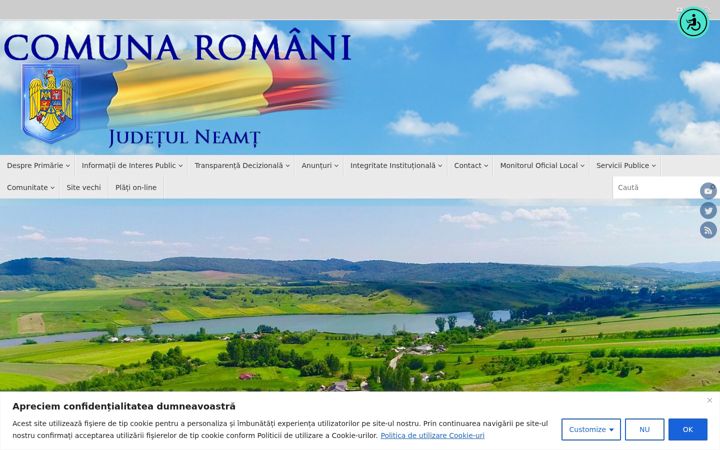 Screenshot of comunaromani.ro