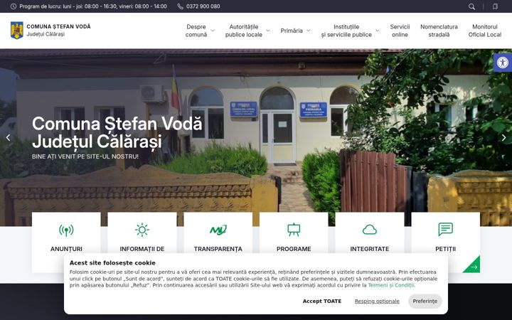 Screenshot van comunastefanvoda.ro