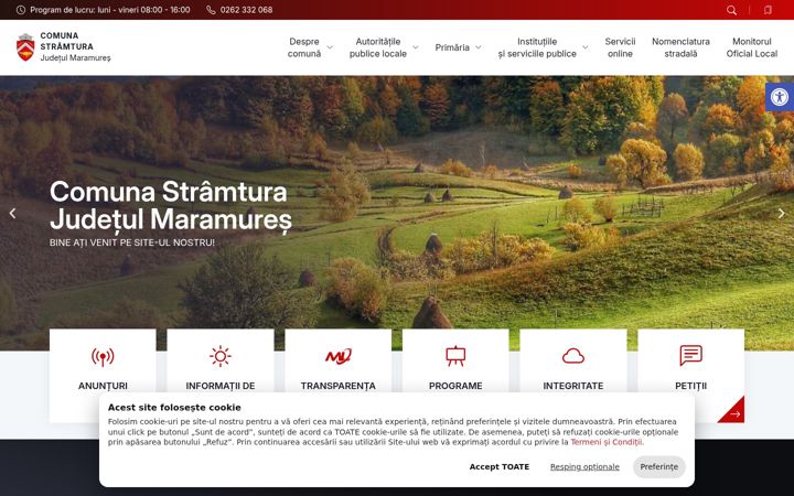 Screenshot van comunastramturamm.ro