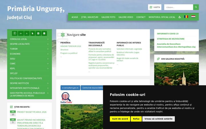 Screenshot of comunaunguras.ro