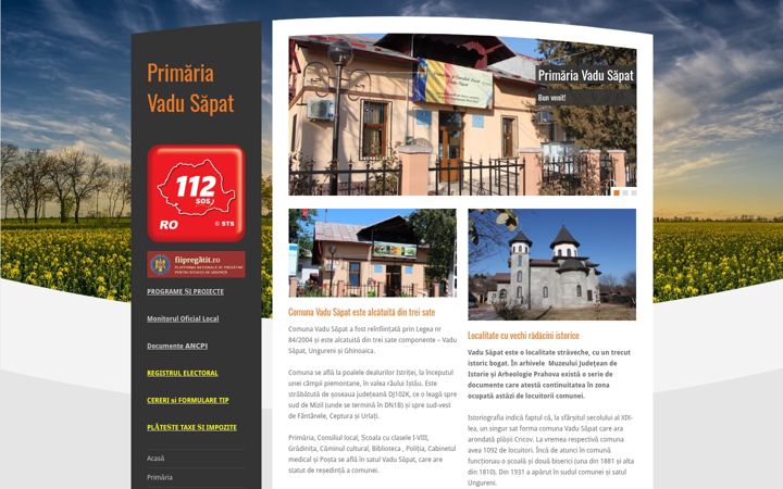 Screenshot of comunavadusapat.ro