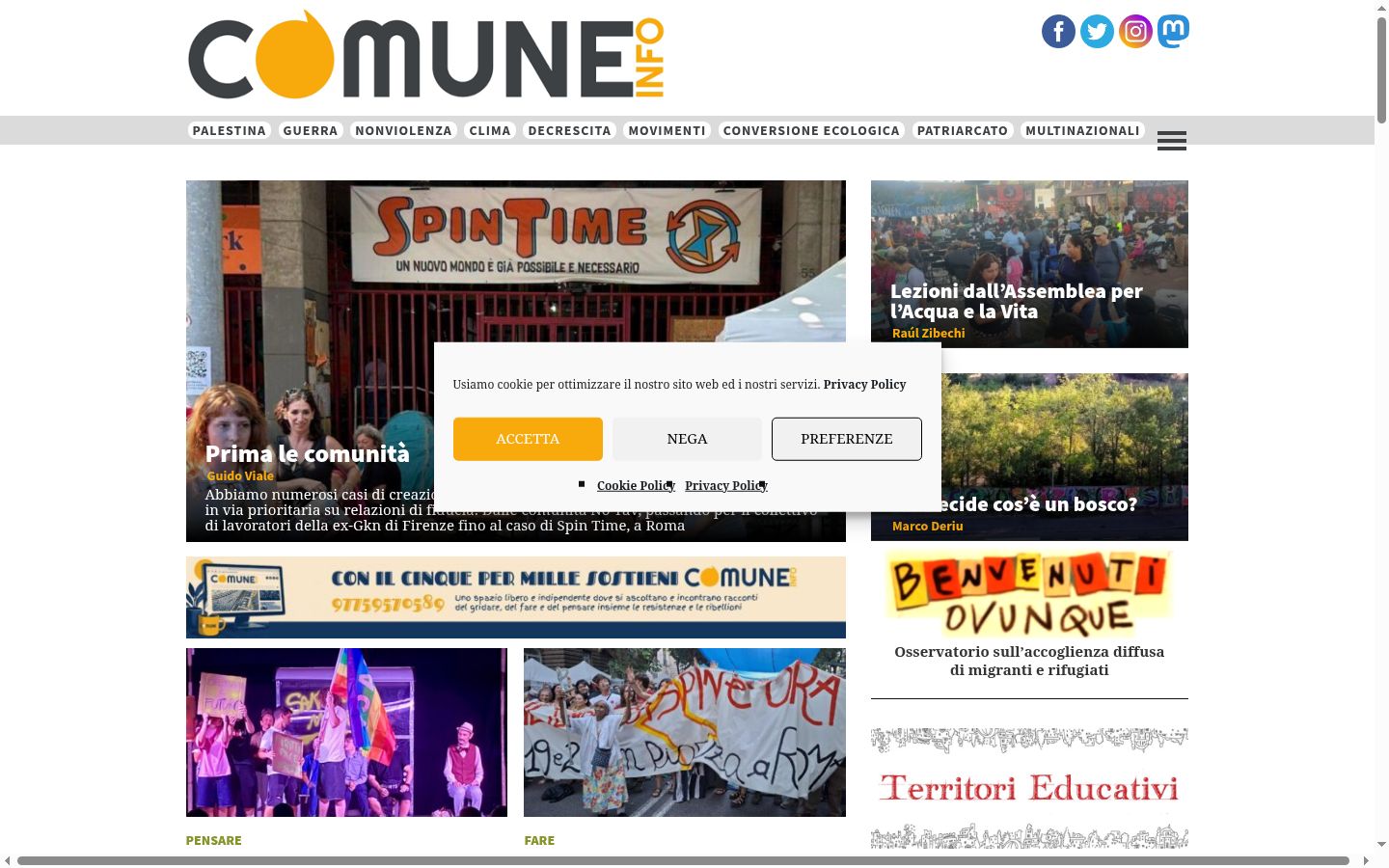 Screenshot tal-banner tal-kunsens muri qabel kwalunkwe interazzjoni