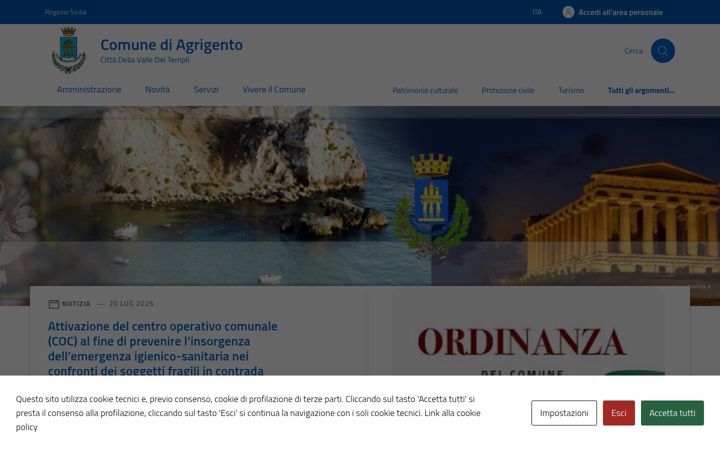 Screenshot ta' comune.agrigento.it