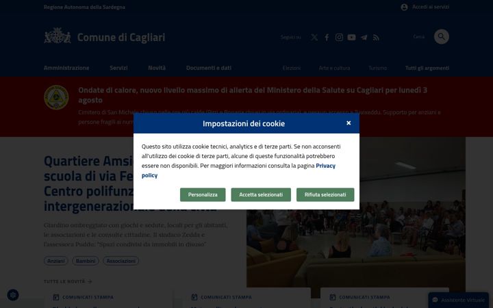 Screenshot ta' comune.cagliari.it