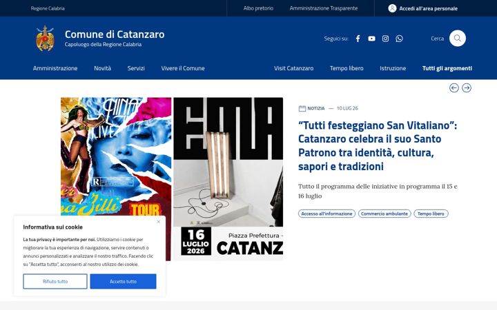 Screenshot ta' comune.catanzaro.it