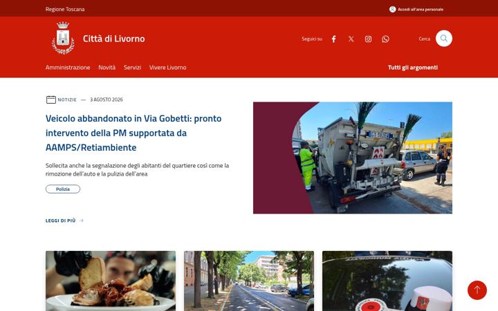 Screenshot ta' comune.livorno.it