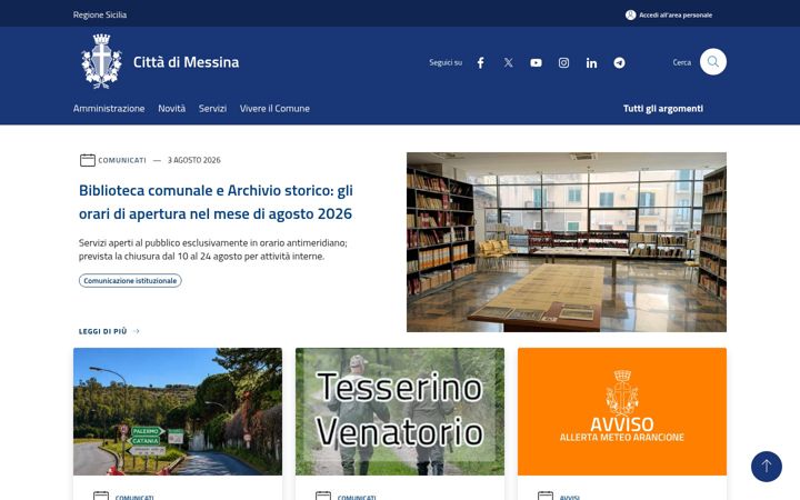 Screenshot von comune.messina.it