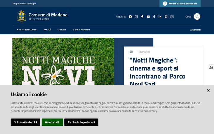 Ekrano kopija comune.modena.it