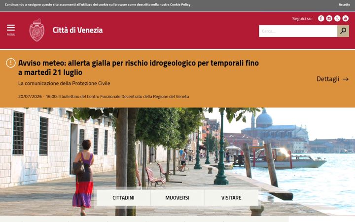Ekrano kopija comune.venezia.it