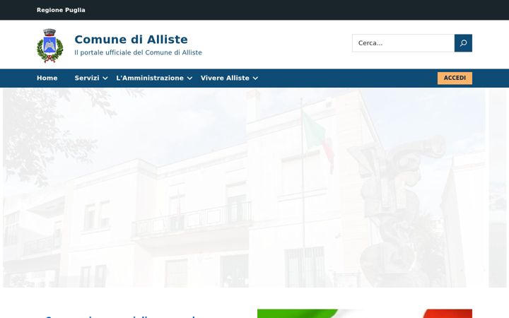 Screenshot of comunedialliste.le.it