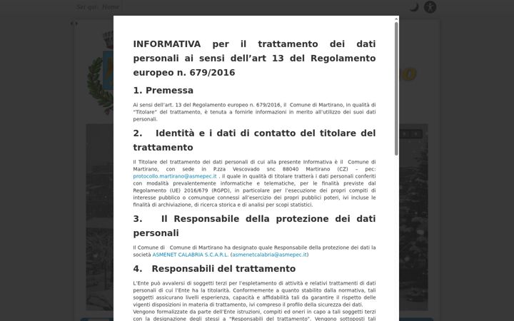 Snímek obrazovky comunedimartirano.it