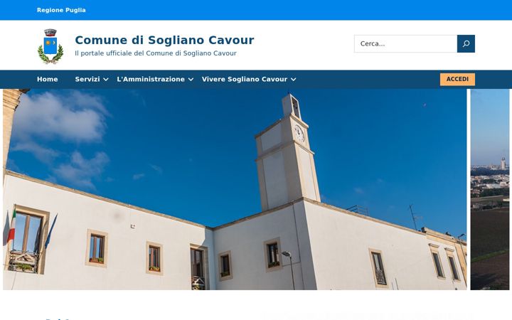 Screenshot of comunedisoglianocavour.le.it