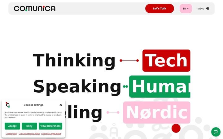 Screenshot of comunica.dk