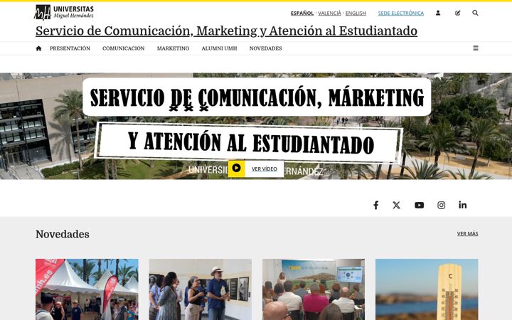 Screenshot of comunicacion.umh.es