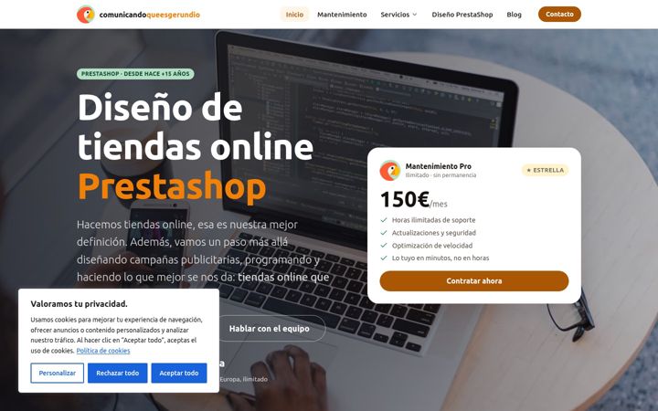 Screenshot of comunicandoqueesgerundio.es