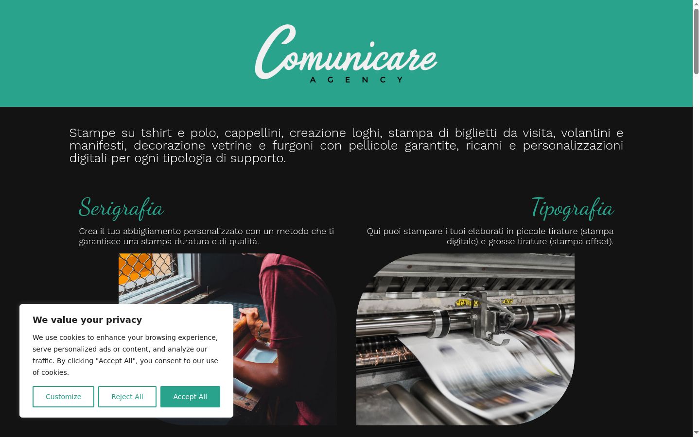 Captura de pantalla del banner de consentimiento mostrado antes de cualquier interacción
