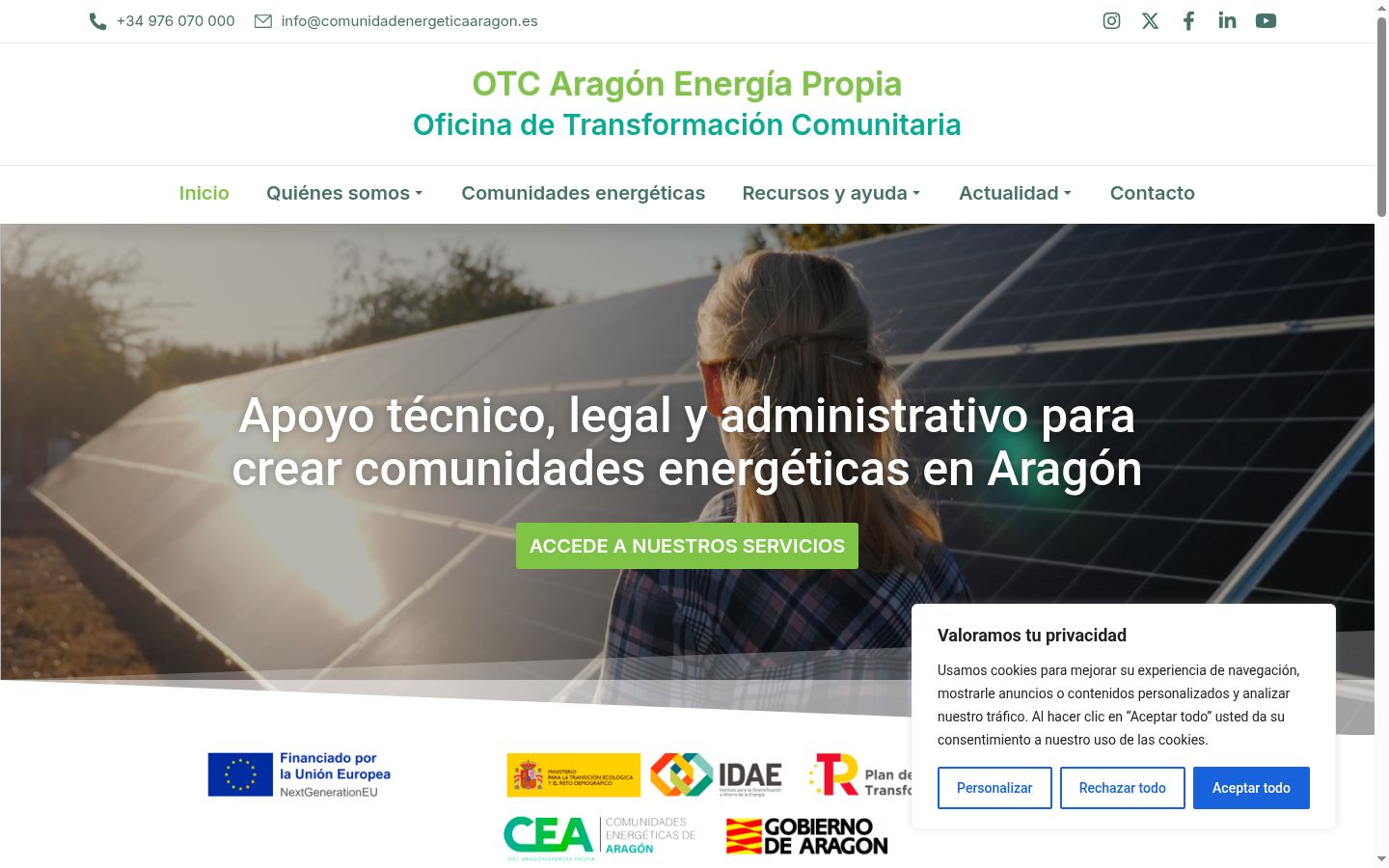 Screenshot del banner di consenso mostrato prima di qualsiasi interazione