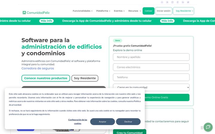 Screenshot of comunidadfeliz.cl