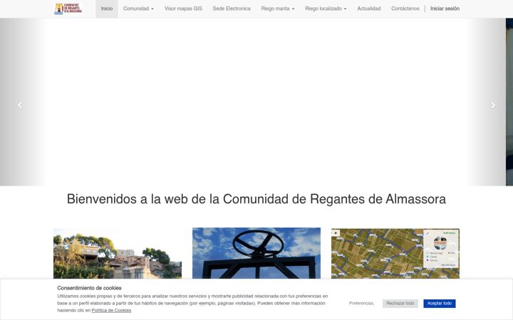 Screenshot of comunidadregantesalmassora.org
