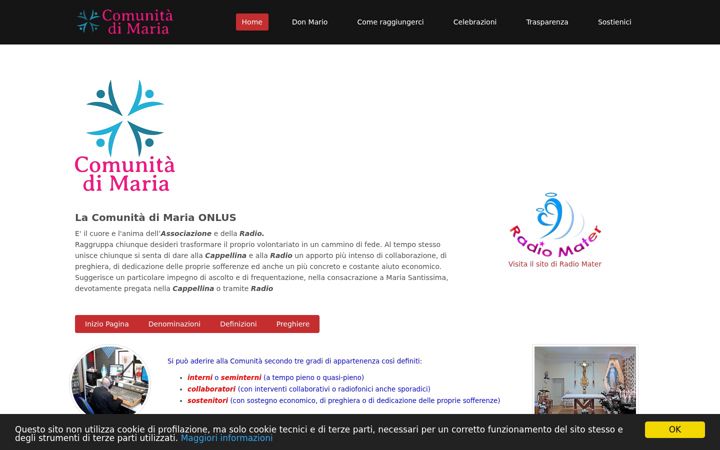 Screenshot of comunitadimaria.org