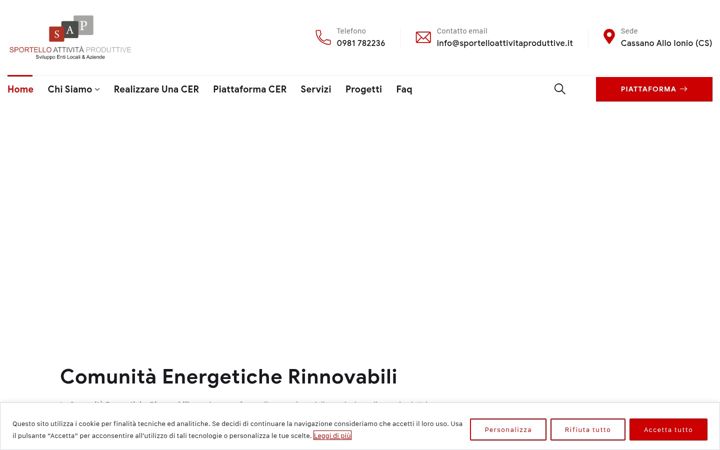 Skärmbild av comunitaenergetica.calabria.it