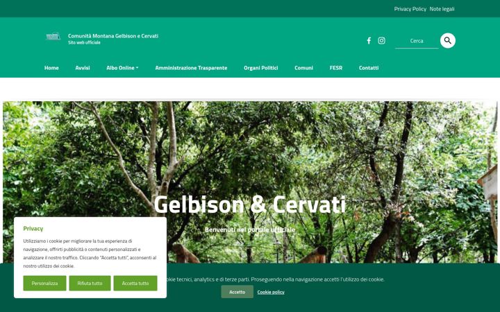 Screenshot of comunitamontanagelbison.it