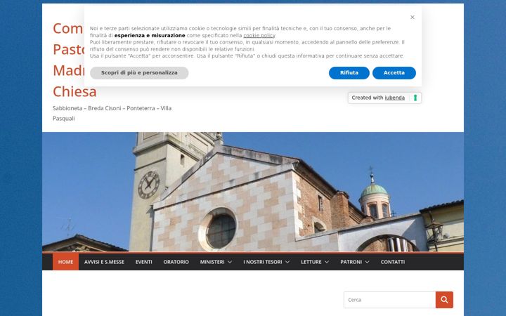 Screenshot of comunitapastoralemariamadredellachiesa.it