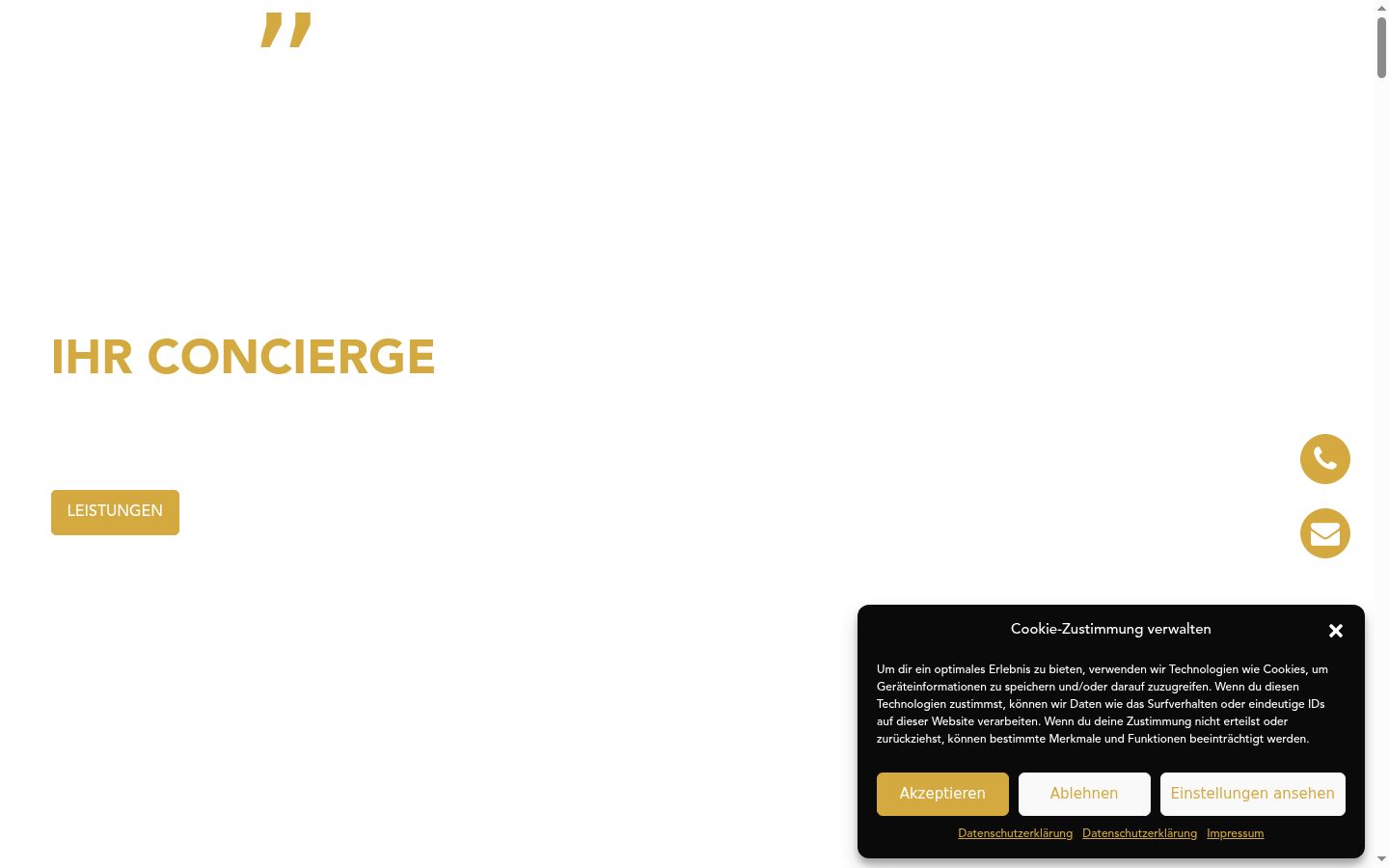 Screenshot del banner di consenso mostrato prima di qualsiasi interazione