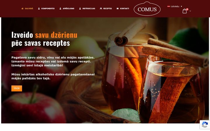Screenshot of comus.lv