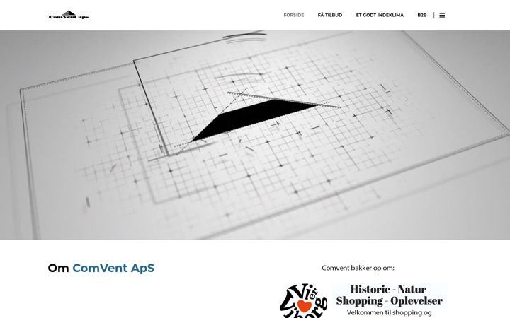 Screenshot stránky comvent.dk