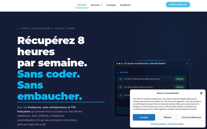 Screenshot ta' comvia.fr
