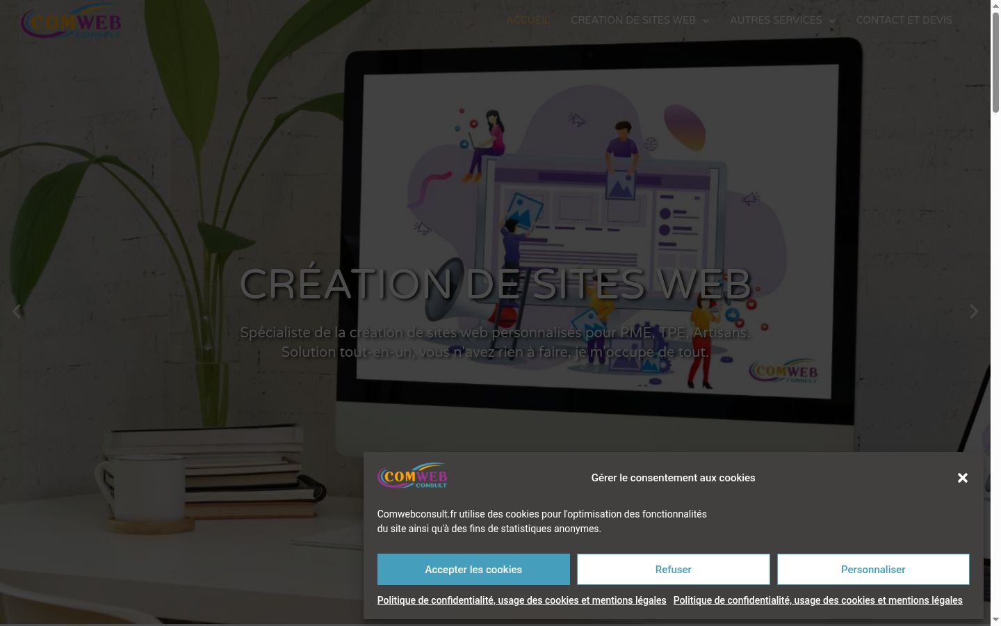 Screenshot of the consent banner shown before any interaction