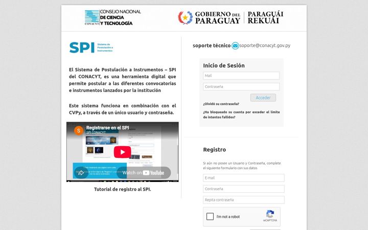 Screenshot of conacyt.gov.py