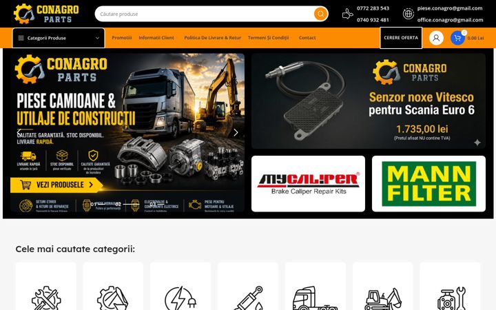 Képernyőkép: conagroparts.ro