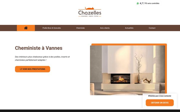 Screenshot of conan-cheminees.fr