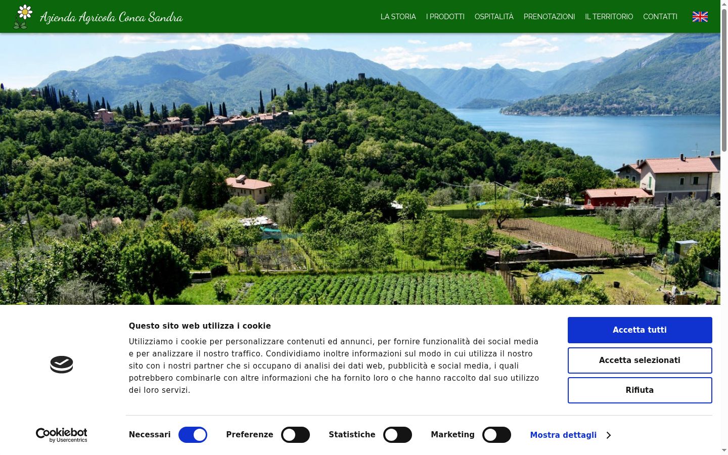 Screenshot del banner di consenso mostrato prima di qualsiasi interazione