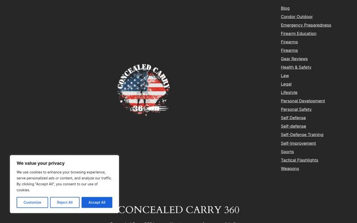 Screenshot of concealedcarry360.com