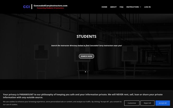 Screenshot of concealedcarryinstructors.com