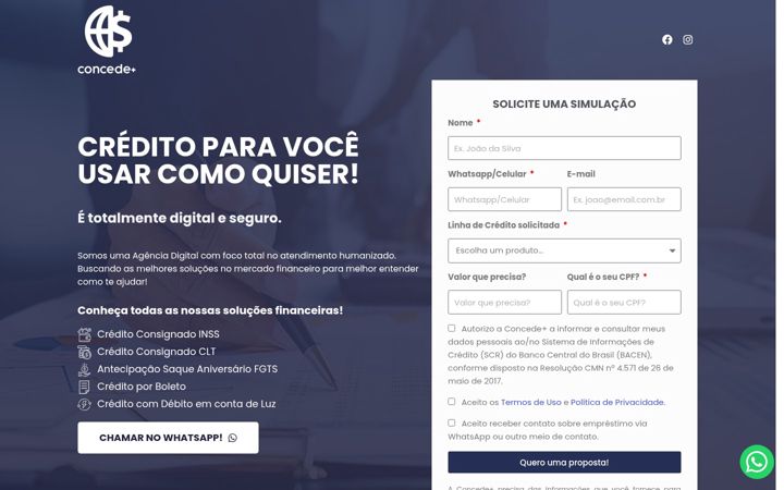 Screenshot di concedemais.com.br